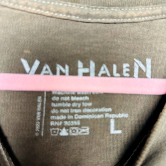 Van Halen NWOT Unisex  Brown Graphic Crew Neck Short Sleeve Casual T-Shirt Large - Picture 5 of 7